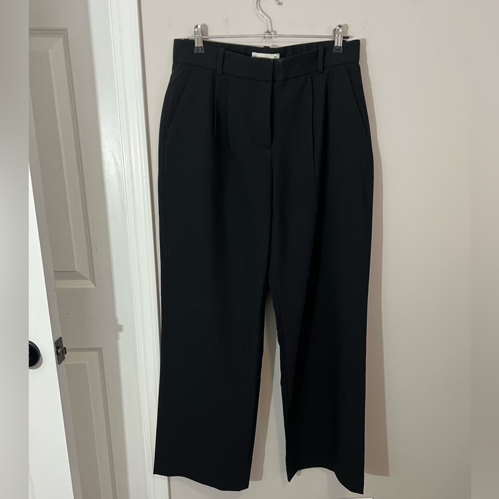 Abercrombie & Fitch Curve Love Black Wide Leg Pants